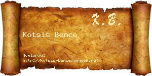 Kotsis Bence névjegykártya